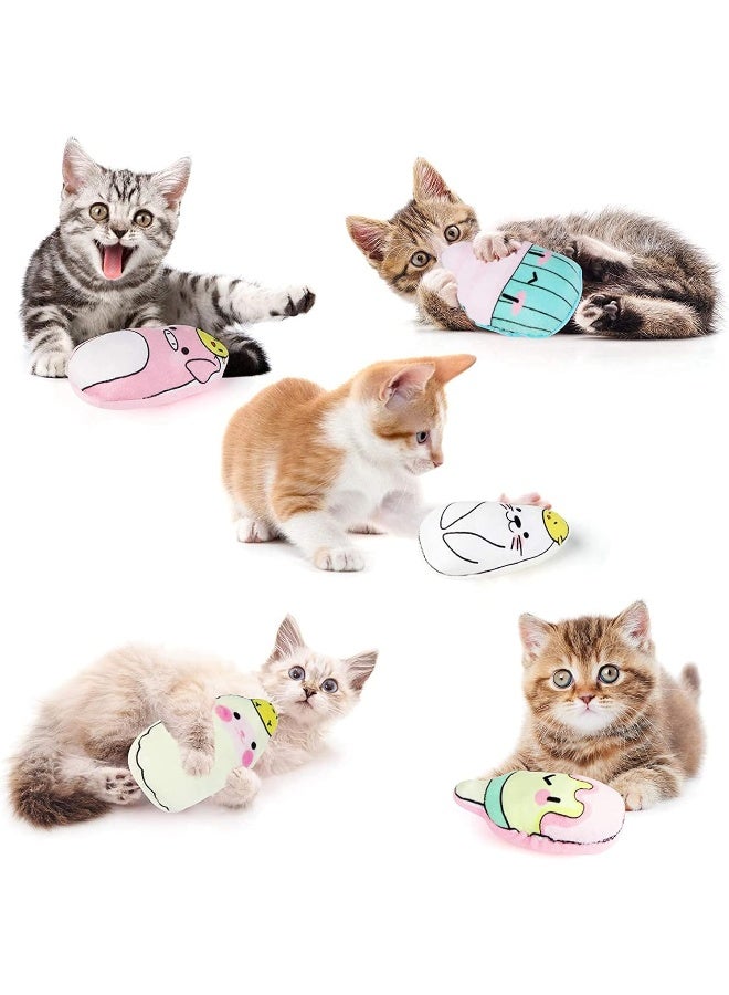 Mumoo Bear Catnip Toys For Cats Chew Toy 5Pcs Pillows Cat Indoor And Interactive Soft Kittencat Teething With Adorable Animal Face - Image 5
