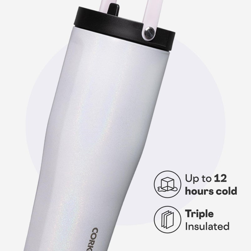 كوركسيكل Corkcicle Go Cup XL - كوب سفر مانع للتسرب - زجاجة مياه ثلاثية معزولة من الفولاذ المقاوم للصدأ - مقبض سهل الحمل - هدية أدوات الشرب الصيفية - تحافظ على المشروبات باردة - 30 أونصة - سحر يونيكورن - Image 3
