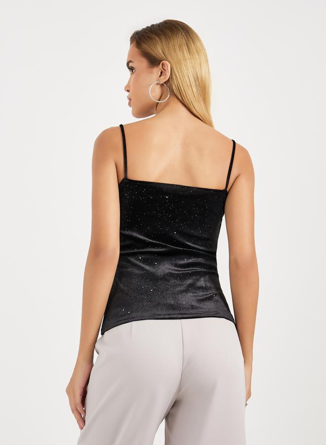 Styli Shimmer Velvet Look Cami  - Image 5