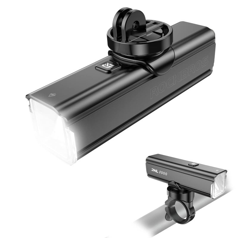 ROCKBROS Bike Light 1000 Lumens USB Rechargeable Bike Headlight Led IPX6 Waterproof Bike Front Light 5 Modes Aluminum Alloy Super Bright Bike Light for Night Riding - Image 1