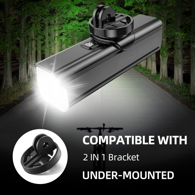 ROCKBROS Bike Light 1000 Lumens USB Rechargeable Bike Headlight Led IPX6 Waterproof Bike Front Light 5 Modes Aluminum Alloy Super Bright Bike Light for Night Riding - Image 3