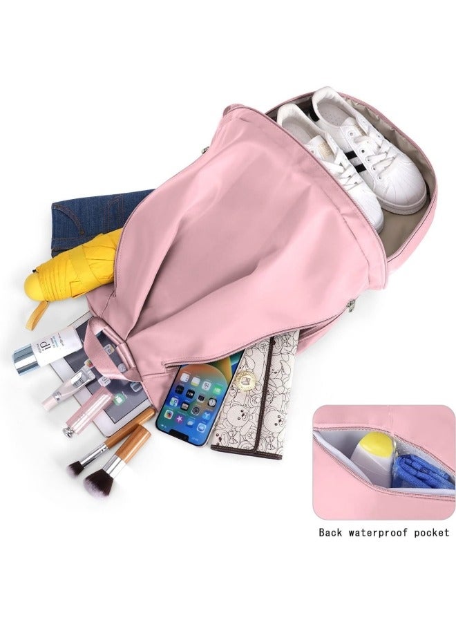 GGEROU Gym Backpack Waterproof Swimming Backpack with Shoe Compartment & Wet Pocket, Sports Travel Backpack Small Gym Bag Pink - Image 3