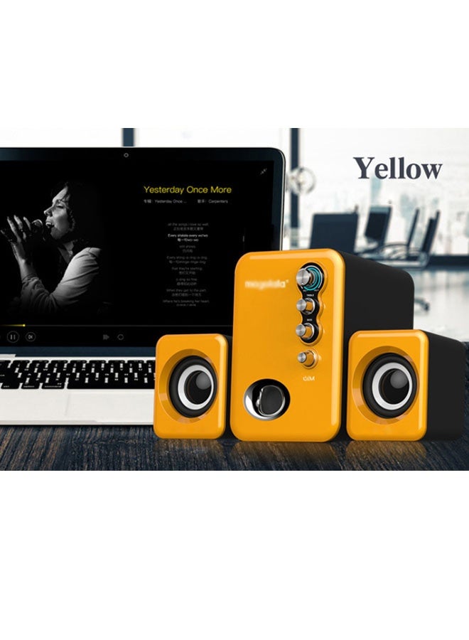 نيوترل مضخم صوت بلوتوث منزلي، نظام مكبرات صوت للكمبيوتر، صوت عالي الجودة مع حجم صوت قوي، إضاءة محيطة مبهرة. يتميز بوجود وضعي اتصال بلوتوث وسلكي، وهو مثالي للألعاب والسينما المنزلية والتجمعات المسائية والمزيد. (أصفر) - Image 1