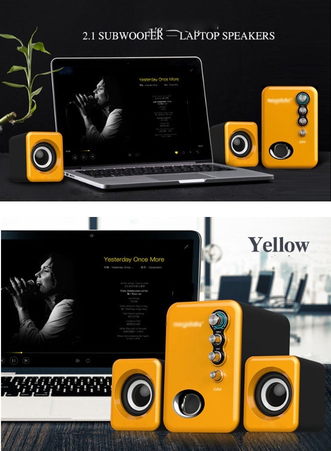 نيوترل مضخم صوت بلوتوث منزلي، نظام مكبرات صوت للكمبيوتر، صوت عالي الجودة مع حجم صوت قوي، إضاءة محيطة مبهرة. يتميز بوجود وضعي اتصال بلوتوث وسلكي، وهو مثالي للألعاب والسينما المنزلية والتجمعات المسائية والمزيد. (أصفر) - Image 3