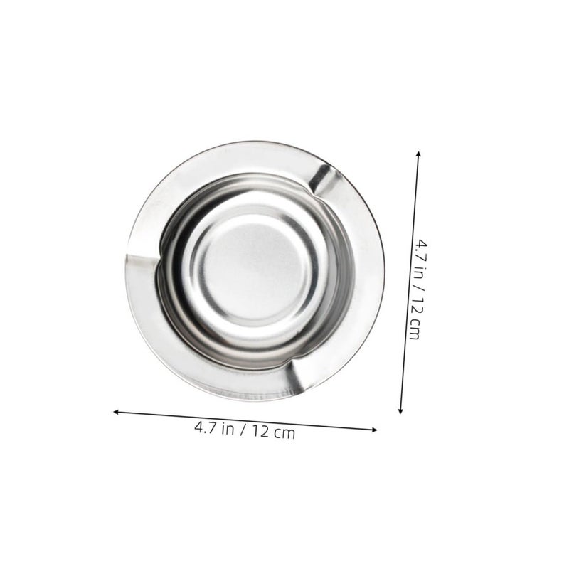 حامل سجائر من الفولاذ المقاوم للصدأ مقاوم للرياح 10 قطع، دائري معدني محمول لحمل رماد السجائر - Image 3