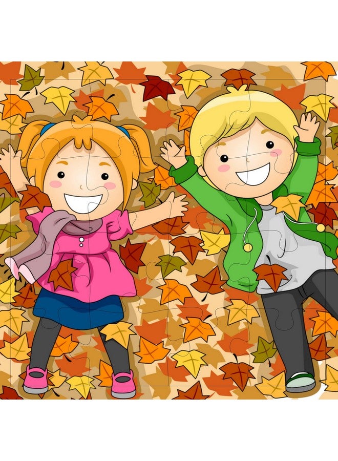 فيدلايز أحجيات الصور المقطوعة الخشبية من فيدليز، 16 قطعة، للأطفال من سن 3 سنوات فما فوق، أحجيات خشبية مزدوجة الطبقات مع طباعة أمامية وخلفية زاهية (عبوة من 4 قطع للأطفال) - Image 5