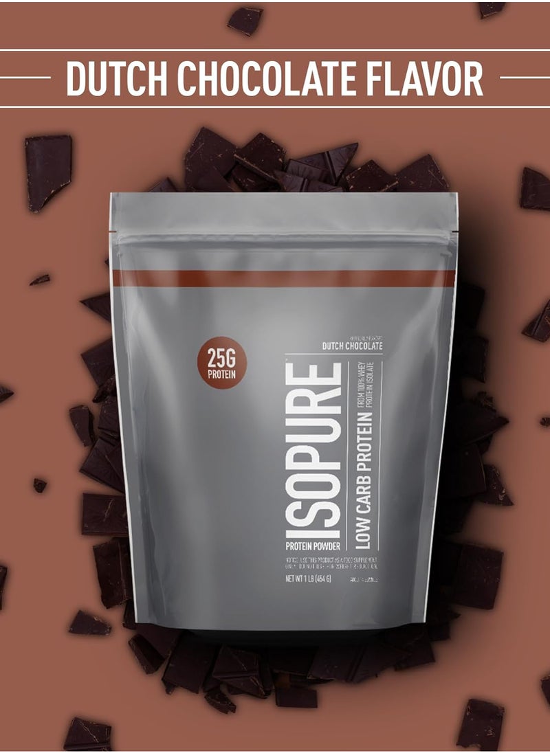 Isopure Low Carb Whey Protein Isolate Powder With Vitamin C And Zinc 25G Protein And Keto Friendly Dutch Chocolate 1 Lb 15 Servings 454 G  - Image 2
