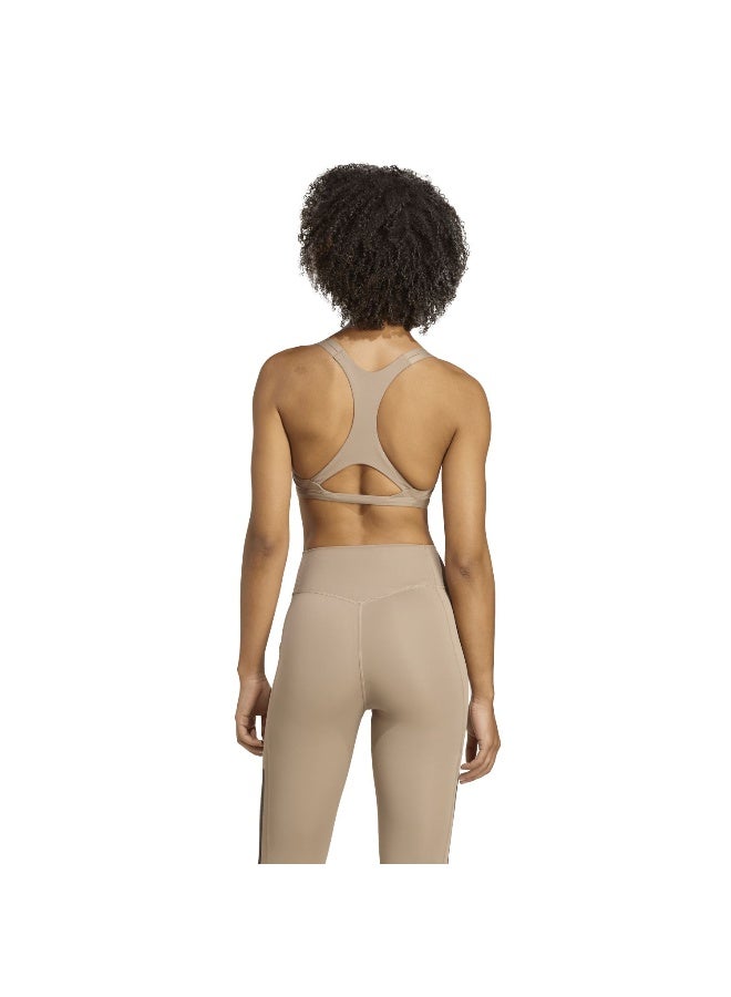 Adidas Aerim Ls Strngt Brown Training Bra For Women XS A-B - Image 4