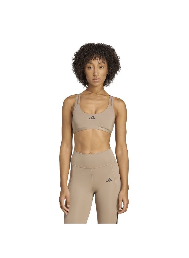 Adidas Aerim Ls Strngt Brown Training Bra For Women XS A-B - Image 3