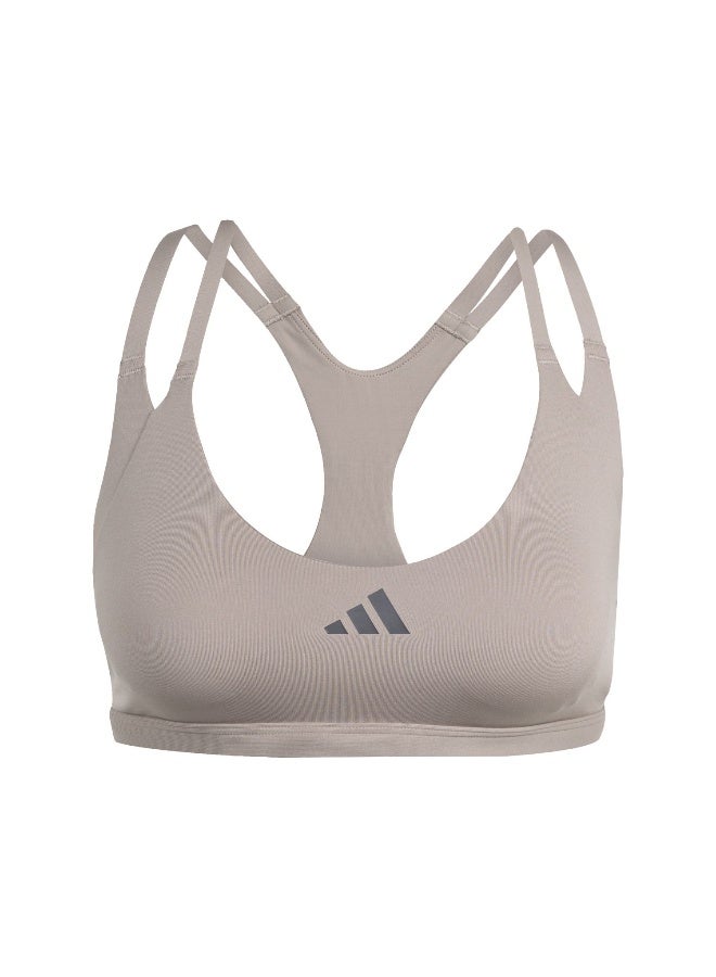 Adidas Aerim Ls Strngt Brown Training Bra For Women XS A-B - Image 1