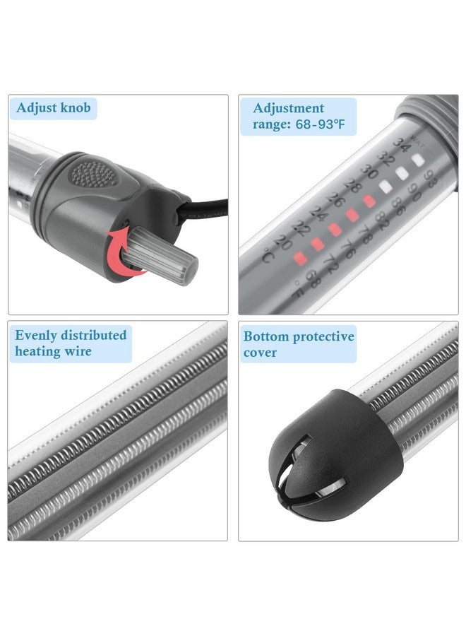 HITOP 25W 50W 100W 200W 300W Adjustable Aquarium Heater, Submersible Fish Tank Heater Thermostat with Suction Cup (50W) - Image 4