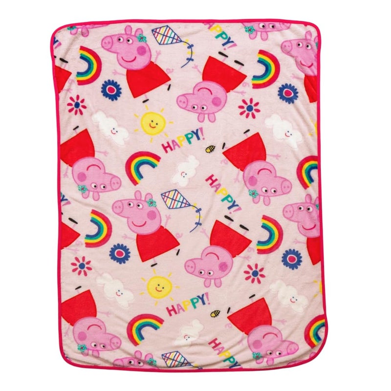 Franco Peppa Pig Kids Bedding Super Soft Cozy Silk Touch Throw, 40 in x 50 in, (Officially Licensed Product) by Franco - Image 1