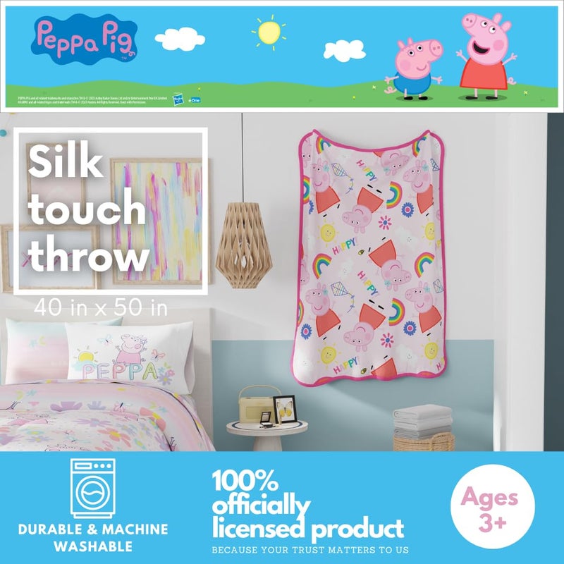 Franco Peppa Pig Kids Bedding Super Soft Cozy Silk Touch Throw, 40 in x 50 in, (Officially Licensed Product) by Franco - Image 2
