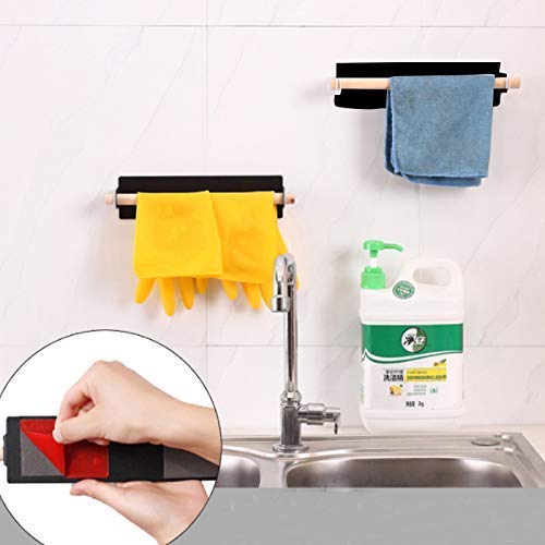 SAJAG Sajag Paper Towel Holder Stand with Magic Adhesive Pad, Kitchen Towel Wall Mount Wooden Self Bar for Bathroom Accessories Toilet Tissue Rack - No Drilling (Pack of,1)  - Image 3