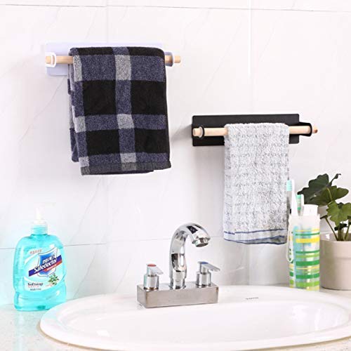 SAJAG Sajag Paper Towel Holder Stand with Magic Adhesive Pad, Kitchen Towel Wall Mount Wooden Self Bar for Bathroom Accessories Toilet Tissue Rack - No Drilling (Pack of,1)  - Image 4