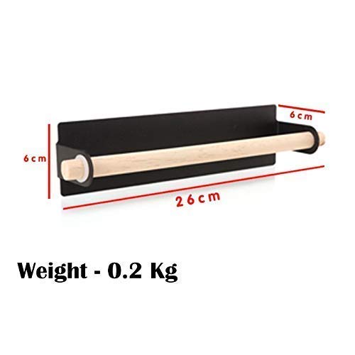SAJAG Sajag Paper Towel Holder Stand with Magic Adhesive Pad, Kitchen Towel Wall Mount Wooden Self Bar for Bathroom Accessories Toilet Tissue Rack - No Drilling (Pack of,1)  - Image 5