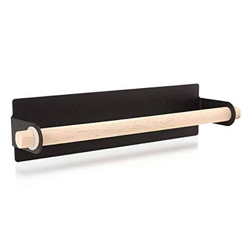 SAJAG Sajag Paper Towel Holder Stand with Magic Adhesive Pad, Kitchen Towel Wall Mount Wooden Self Bar for Bathroom Accessories Toilet Tissue Rack - No Drilling (Pack of,1)  - Image 1