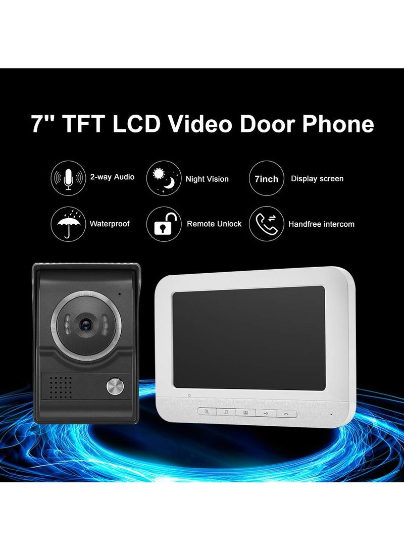 Alruht Video Doorbell Intercom Kit, TFT LCD Color Screen, 1 Indoor Monitor, 1 Outdoor Camera Support Night Vision Waterproof Unlock Monitor For Home Apartment Villa, 17cm - Image 5
