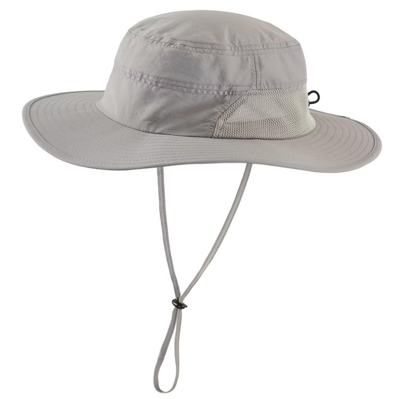 Connectyle Men's Adjustable Fishing Hat Wide Brim Boonie Sun Hat Summer Safari Beach Hat Light Grey - Image 1