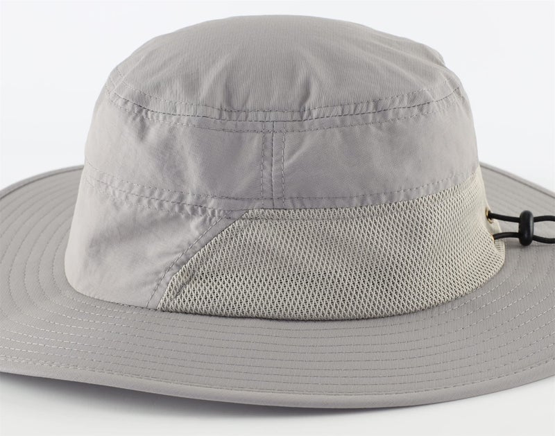Connectyle Men's Adjustable Fishing Hat Wide Brim Boonie Sun Hat Summer Safari Beach Hat Light Grey - Image 3