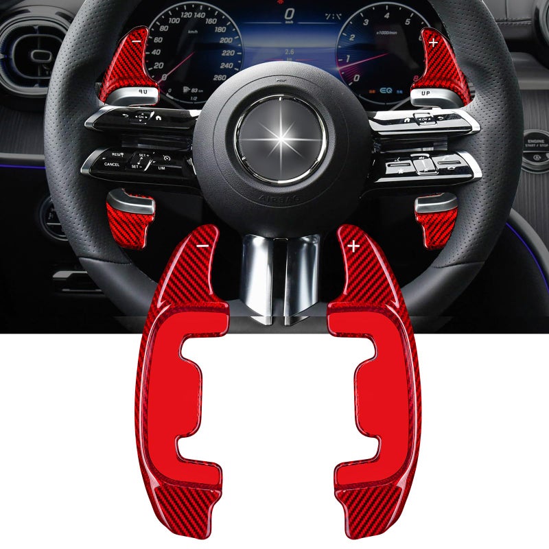 Tcarbon Carbon Fiber Steering Wheel Shift Paddle Compatible with Mercedes Benz Shift Paddle AM E53 SL43 55 63 E53 GT43 53 63 EQE EQS GLS63 GLE53 63S Steering Wheel Extensions Accessories