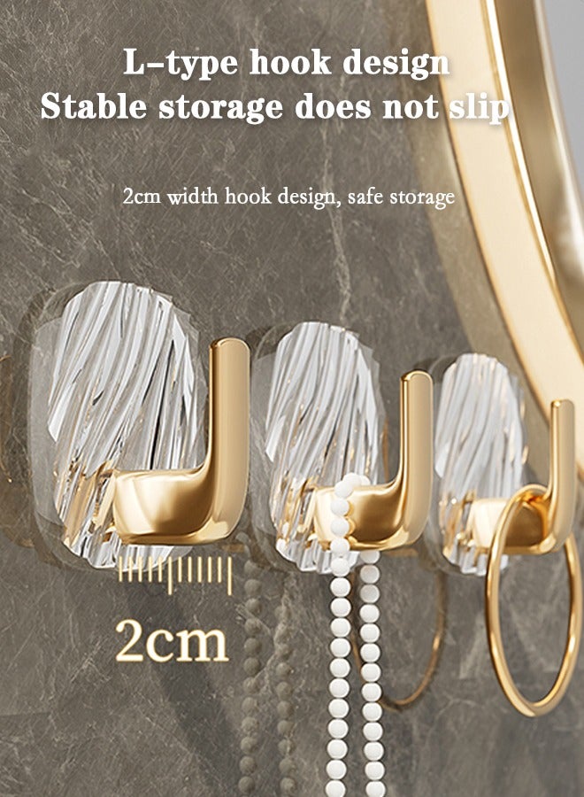 8 Pcs Multipurpose Acrylic Wall Storage Hook Decorative Gold Hook Strong Adhesive Wall Hooks  - Image 3
