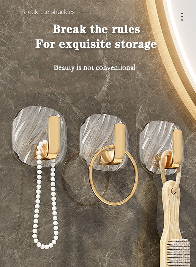 8 Pcs Multipurpose Acrylic Wall Storage Hook Decorative Gold Hook Strong Adhesive Wall Hooks  - Image 4