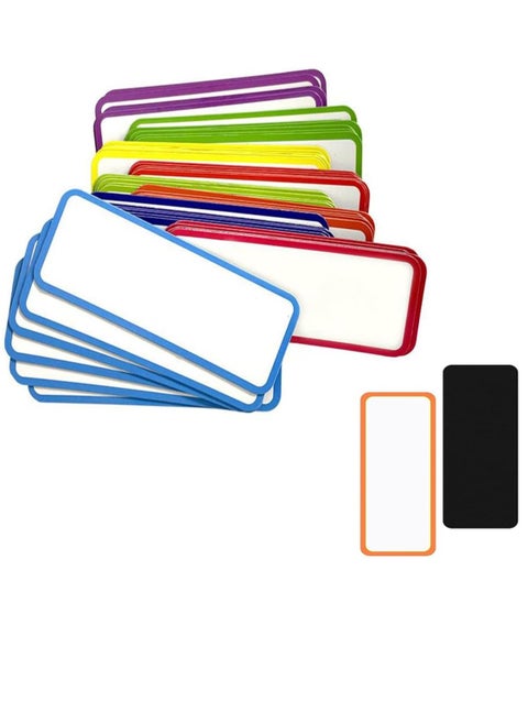 54 Pieces Magnetic Label Stickers, Dry Erase Labels Reusable Name Tag Plate Writable Erasable Stickers for Whiteboard Lockers Fridge Home Office Classroom 9 Colors