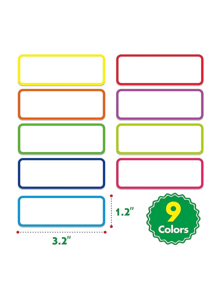 Generic - 54 Pieces Magnetic Label Stickers, Dry Erase Labels Reusable Name Tag Plate Writable Erasable Stickers for Whiteboard Lockers Fridge Home Office Classroom 9 Colors - Image 1
