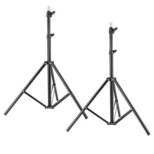Neewer Neewer Two Aluminum Photo/Video Tripod Light Stands For Studio Kits, Lights, Softboxes-6.23 Feet/ 190CM - Image 1