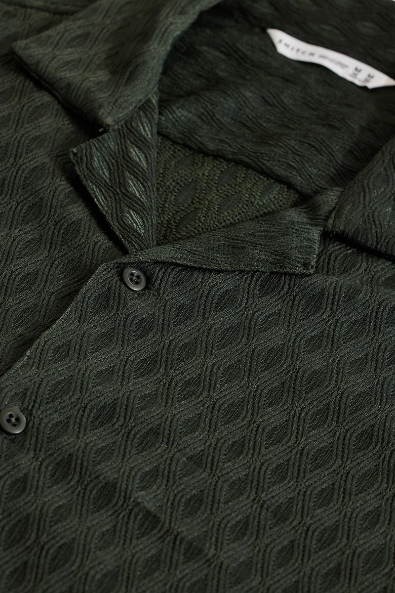 SNITCH Dark Green Textured Box Fit Shirt