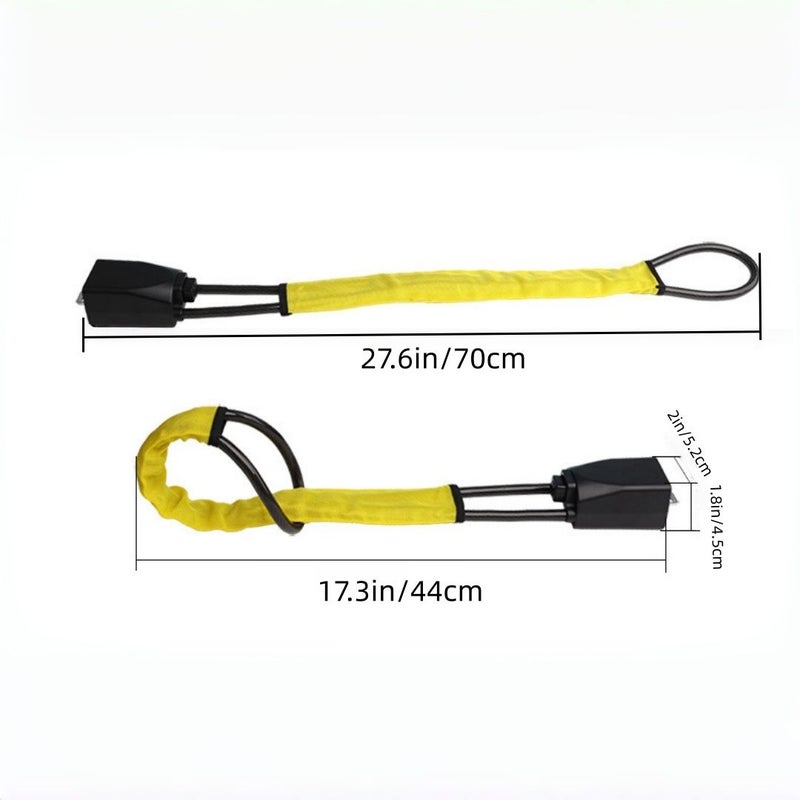 Yellow Alloy Steel Steering Wheel Lock Snap On Anti Theft Car Crook Lock - Image 2