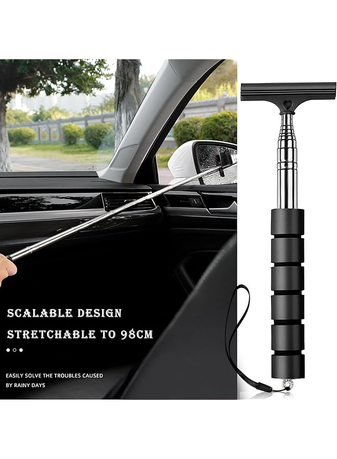 KASTWAVE 3 Pcs Side Mirror Squeegee,Car Mirror Squeegee,Retractable Car Rearview Mirror Wiper,Portable Car Cleaning Tool For Rainy Foggy Weather,Universal Car Accessories(Blank/Pink/Green) - Image 4