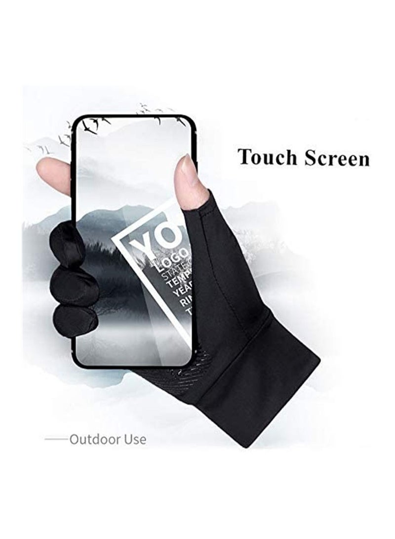 Generic Ice Silk Non-Slip Sunscreen Summer UV Protection Riding Fishing Gloves - Image 2