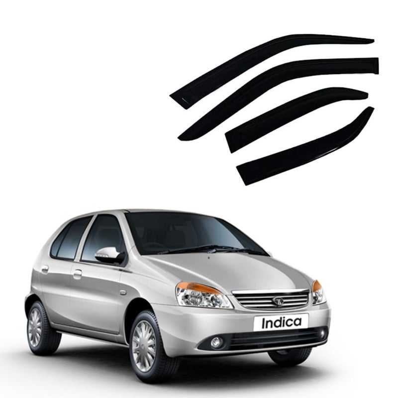 ROYALTECH Premium Non-Breakable Car Window Door Visor/Rain Guard/Wind Deflector Compatible for (Tata Indica) - Image 1