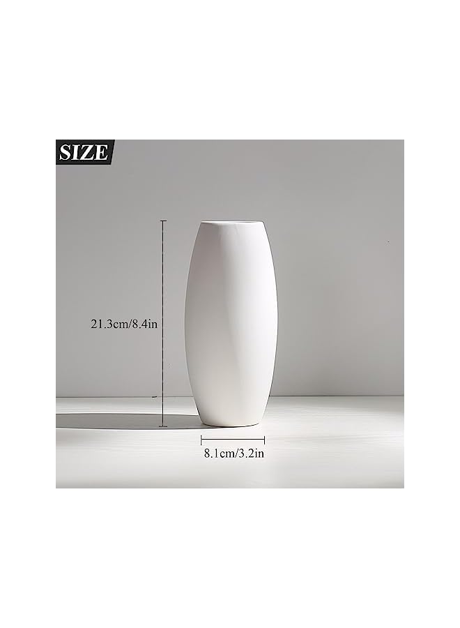 The Bros Ceramic Vase Flower Vase for Home Decor Minimalism Style White Vases for Flowers Modern Desk Aesthetic Room Decor Premium Quality Flower Vase Fit for Fireplace Bedroom Kitchen Living Room - Image 2