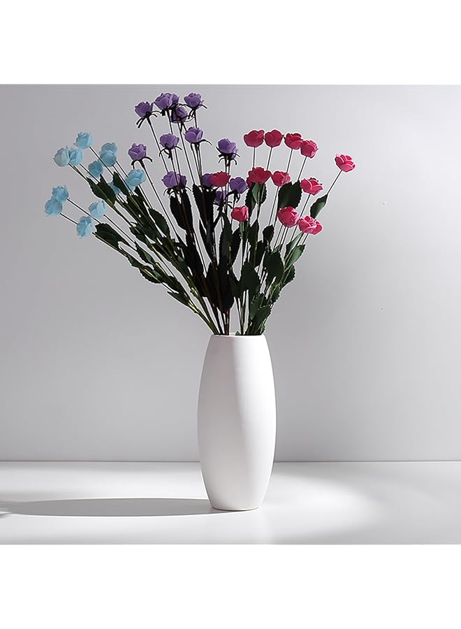 The Bros Ceramic Vase Flower Vase for Home Decor Minimalism Style White Vases for Flowers Modern Desk Aesthetic Room Decor Premium Quality Flower Vase Fit for Fireplace Bedroom Kitchen Living Room - Image 1