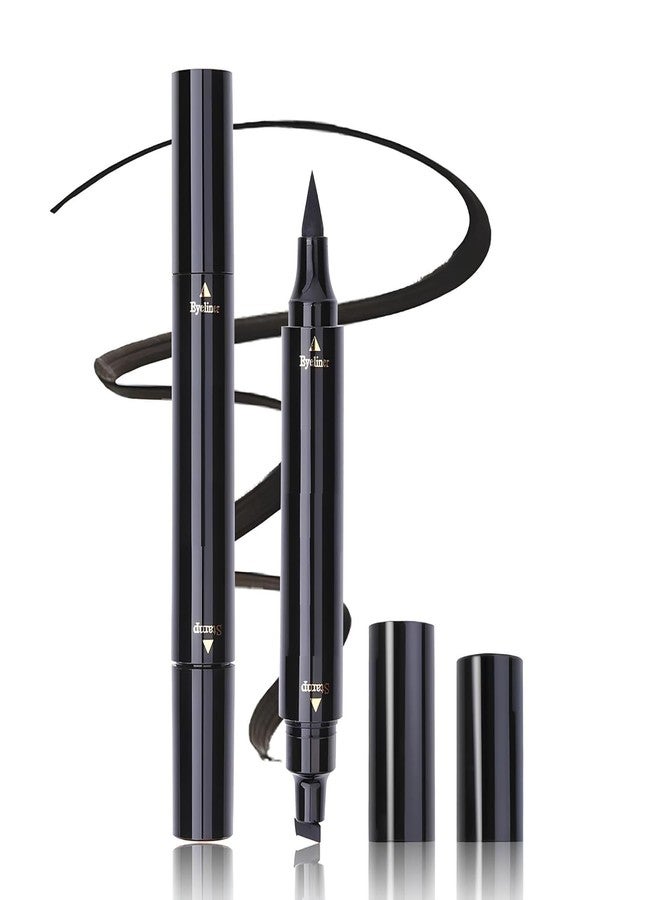 HIMJA Craze 2-N 1 Gel Semi-Matte Eyeliner With Wing Stamp | Waterproof And Smudgeproof Eyeliner With Fine Tip For Precise Application [Black] - Image 1