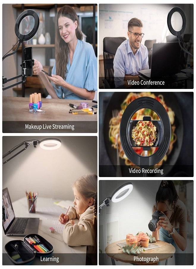 Sunbmebge - Overhead Phone Holder With Ring Light,Overhead Tripod Phone Holder For Video Recording,Flexible Articulating Arm,Overhead Phone Holder,Overhead Camera Stand - Image 1