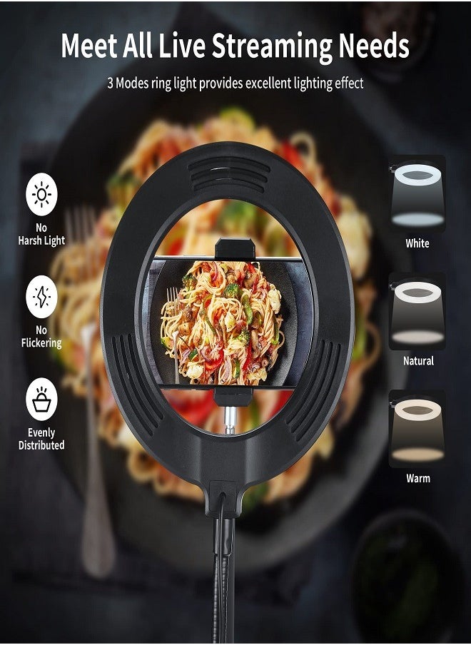 Sunbmebge - Overhead Phone Holder With Ring Light,Overhead Tripod Phone Holder For Video Recording,Flexible Articulating Arm,Overhead Phone Holder,Overhead Camera Stand - Image 1