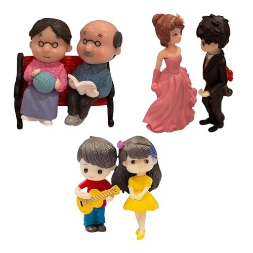 Krisah 7 pcs Different Age Family Couples Resin Miniature Doll House Garden Decorative X Small Multi Color Items - Image 1