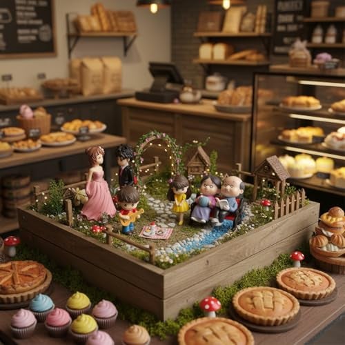 Krisah 7 pcs Different Age Family Couples Resin Miniature Doll House Garden Decorative X Small Multi Color Items - Image 3