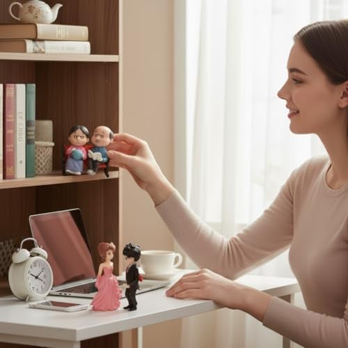 Krisah 7 pcs Different Age Family Couples Resin Miniature Doll House Garden Decorative X Small Multi Color Items - Image 4