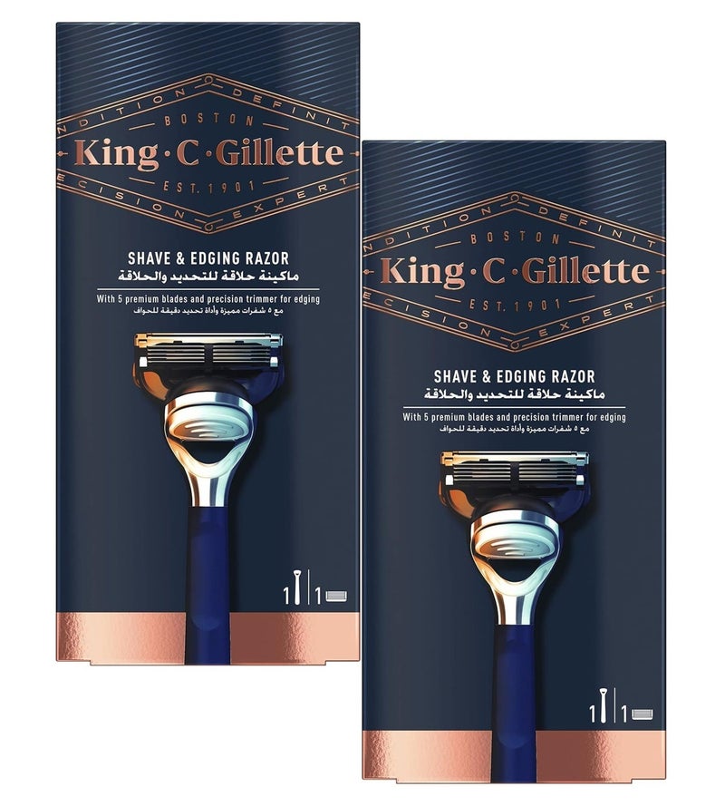 King C. Gillette Men’s 5-Blade Shave and Edging Razor, 2 Boxes - Image 1