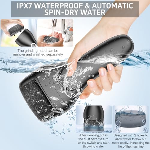 AdamPark Electric Callus Remover for Feet,Rechargeable Electronic Foot File Pedicure Tools,Professional Waterproof Foot Scrubber File,Portable Pedi Feet Care for Cracked Heels &Dead Skin with LCD Display - Image 5