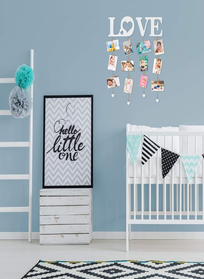 تشوانغ دي إطارات صور عيد الحب من تشوانغدي، ديكور حائط معلق للصور مع مشابك وخيط، تصميم على شكل قلب، منظم ديكور لعرض الصور في المنزل، غرفة النوم، غرفة المعيشة (أبيض) - Image 4