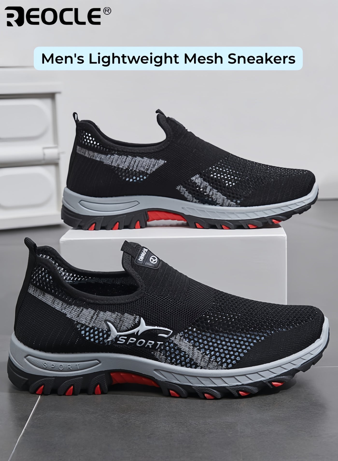 Men's Lightweight Breathable Sneakers Low-Top Casual Shoes Comfortable and Breathable Sports Shoes Slip Resistant All-Season Comfort for Gym Walking Casual Attire