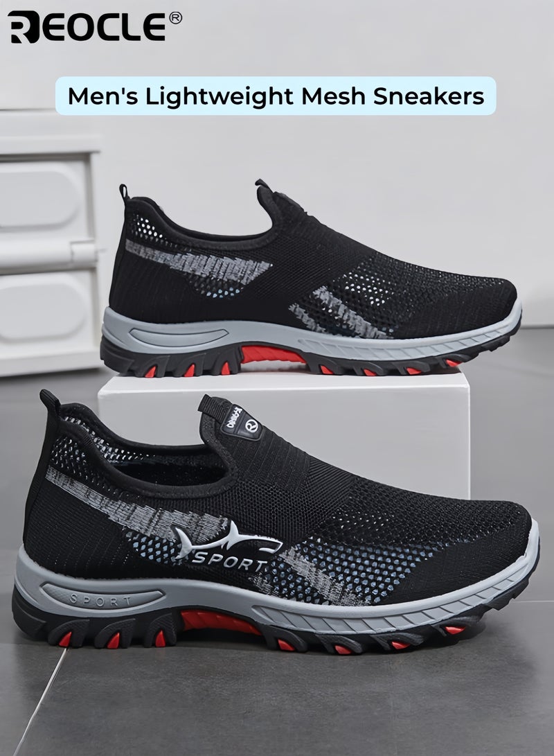 REOCLE Men's Lightweight Breathable Sneakers Low-Top Casual Shoes Comfortable and Breathable Sports Shoes Slip Resistant All-Season Comfort for Gym Walking Casual Attire - Image 1