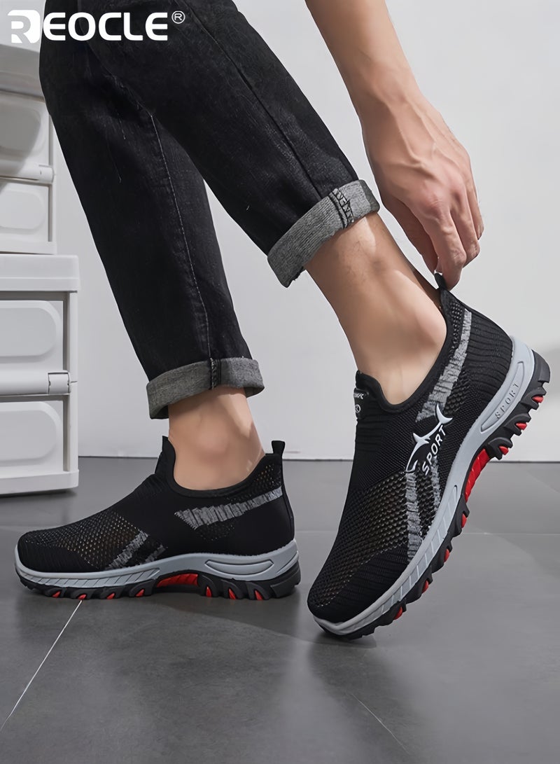 REOCLE Men's Lightweight Breathable Sneakers Low-Top Casual Shoes Comfortable and Breathable Sports Shoes Slip Resistant All-Season Comfort for Gym Walking Casual Attire - Image 3