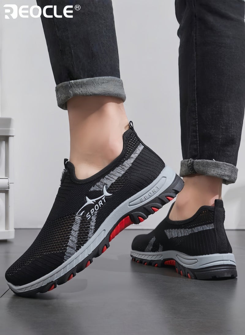 REOCLE Men's Lightweight Breathable Sneakers Low-Top Casual Shoes Comfortable and Breathable Sports Shoes Slip Resistant All-Season Comfort for Gym Walking Casual Attire - Image 5